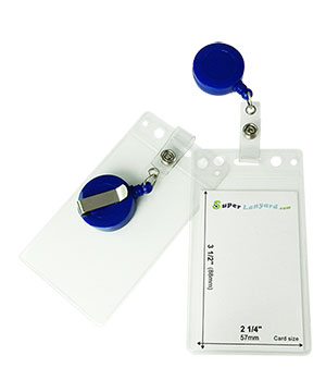  Name tag holder with a royal blue retractable badge reel-HVB065R-RBL 