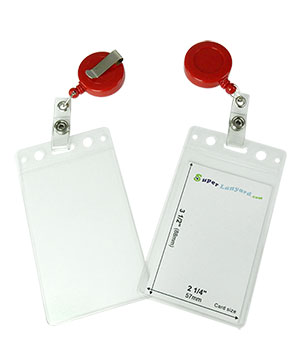  Name tag holder with a red retractable badge reel-HVB065R-RED 