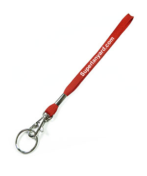  3/8 inch Personalized wrist lanyard attached lobster clasp hook with key ring-custom screen printing 