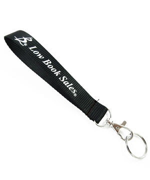  3/4 inch Custom wrist lanyard attached lobster clasp hook with key ring-custom screen printing 