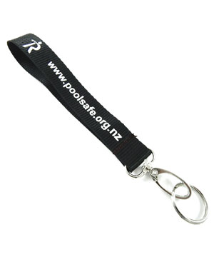  3/4 inch Customized short lanyard attached egg snap hook with key ring-custom screen printing 