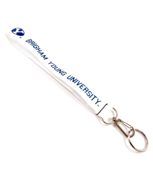  3/4 inch Custom short lanyard attached wire gate snap hook with keyring-custom screen printing 