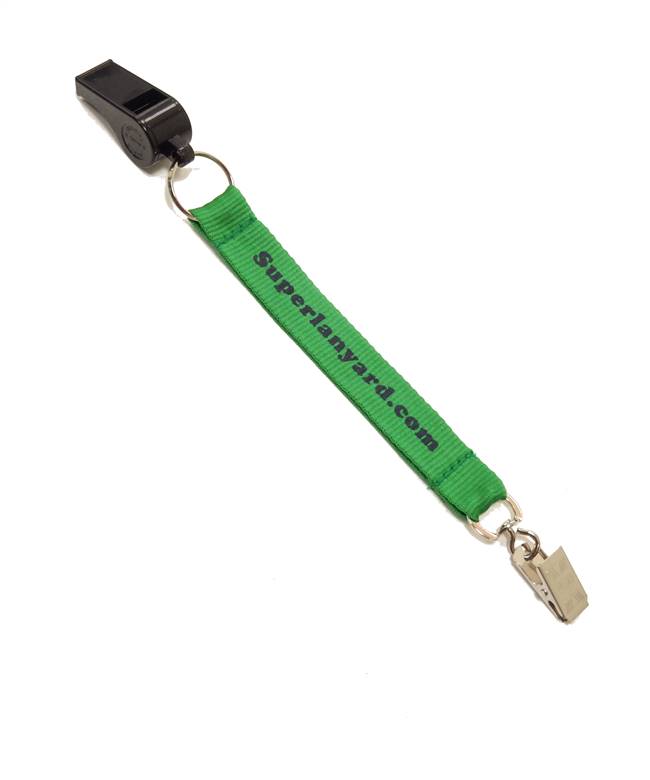  3/4 inch Personalized short lanyards attached keyring with whistle and swivel clip-custom screen printing 