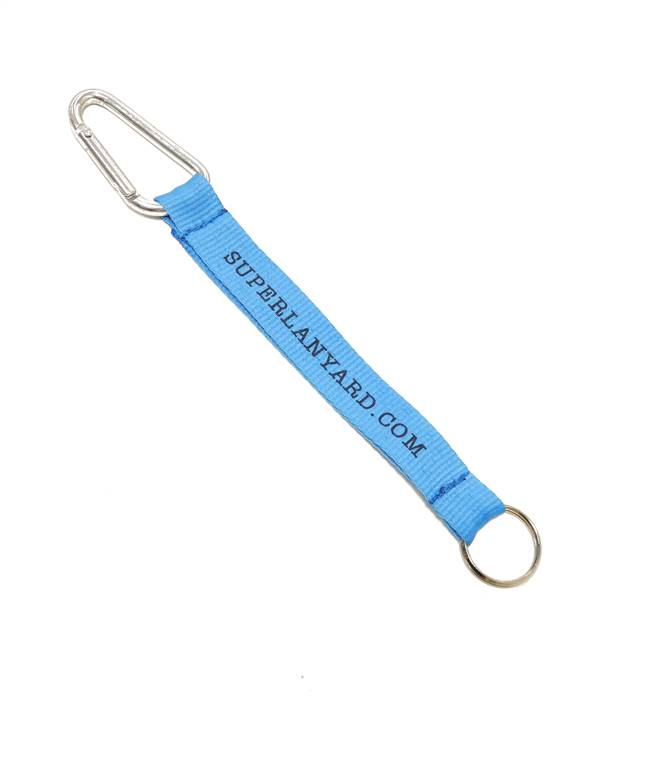  3/4 inch Custom keychains attached carabiner and key ring-custom screen printing 