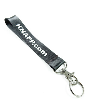  1 inch Custom wrist lanyard attached lobster clasp hook with key ring-custom screen printing 