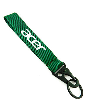  1 inch Personalized wrist lanyard attached sling snap hook with split ring-custom screen printing 