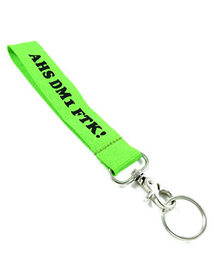  1 inch Customized wrist lanyard attached trigger snap hook with key ring-custom screen printing 