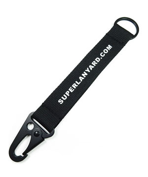  1 inch Custom lanyard keychains attached keyring and sling snap hook-custom screen printing 