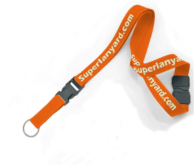  3/4 inch Personalized Buckle Lanyard attached safety breakaway and split ring-Screen Printing-LHP0601B 