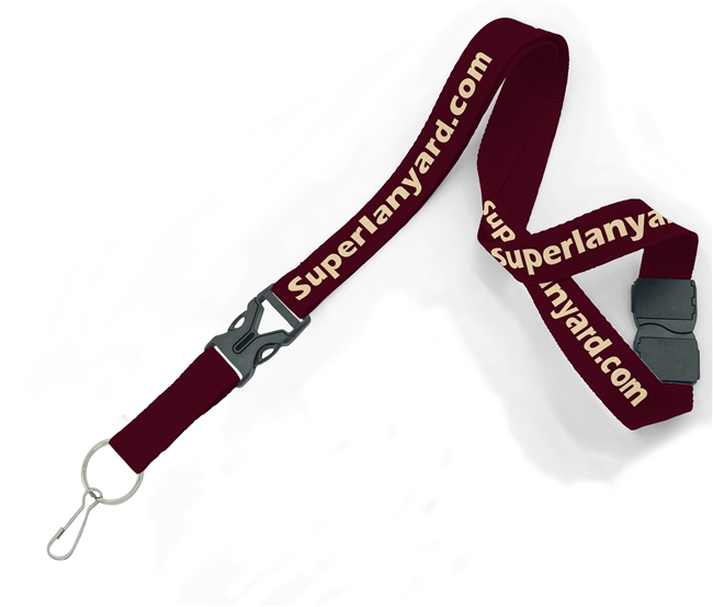  3/4 inch Customized Buckle Lanyards attached safety breakaway and swivel hook-Screen Printing-LHP0603B 