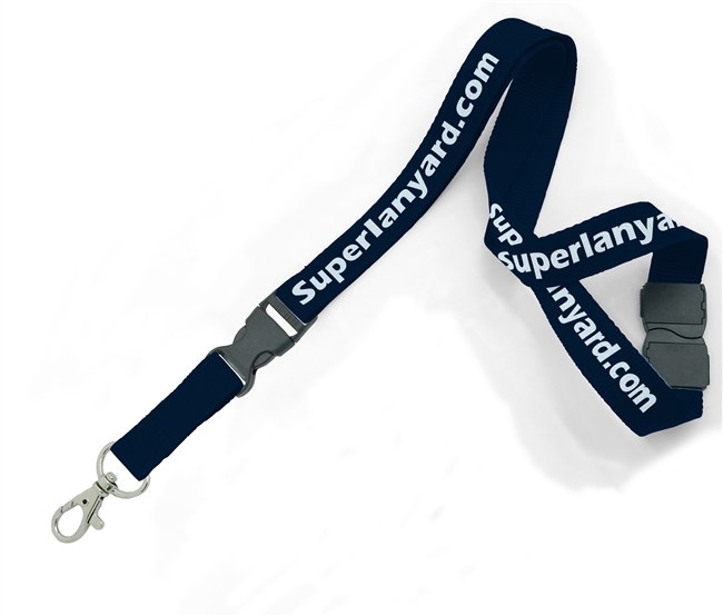  3/4 inch Personalized Breakaway Lanyard with detachable buckle and lobster clasp hook-Screen Printing-LHP0606B 