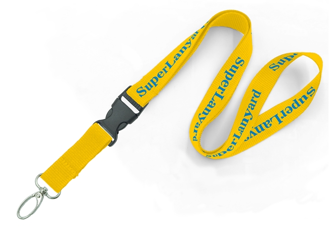  3/4 inch Custom lanyard with a egg shaped clasp badge hook and a detachable buckle-custom screen printing 