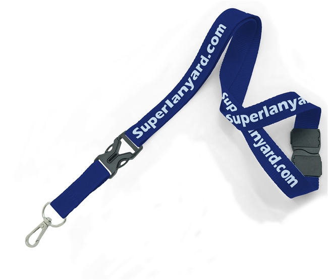  3/4 inch Custom Buckle Lanyard attached safety breakaway and push gate snap hook-Screen Printing-LHP0611B 
