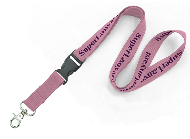 3/4 inch Custom Lanyard with detachable buckle and lobster claw trigger snap hook-Screen Printing-LHP0615N 