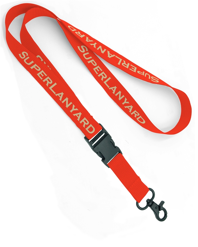  3/4 inch Custom Lanyards attached detachable buckle and keyring with ID strap pin clip-Screen Printing-LHP0617N 