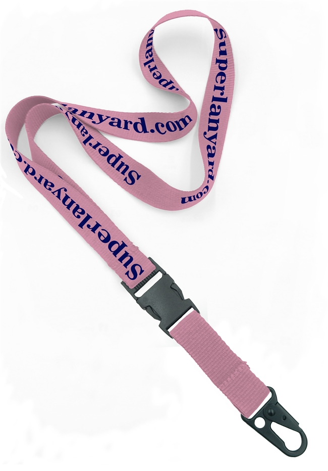  3/4 inch Custom Buckle Lanyard attached detachable buckle and swivel hook with metal clip-Screen Printing-LHP0619N 