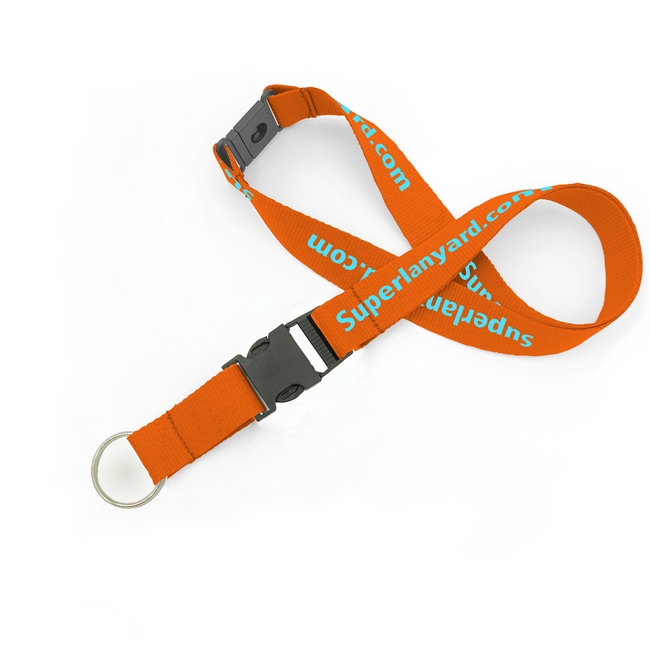  1 inch Personalized breakaway lanyards attached key ring and detachable buckle-custom screen printing 