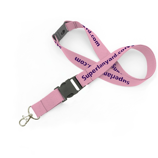  1 inch Personalized breakaway lanyards attached silver nickel lobster clasp hook and detachable buckle-custom screen printing 