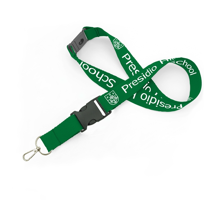  1 inch Custom Breakaway Lanyards attached detachable buckle and push gate snap hook-Screen Printing-LHP0811B 