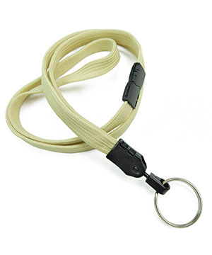  3/8 inch Light gold key lanyards attached safety breakaway and key ringblankLNB320BLGD