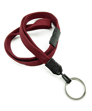  3/8 inch Maroon key lanyards attached safety breakaway and key ringblankLNB320BMRN 