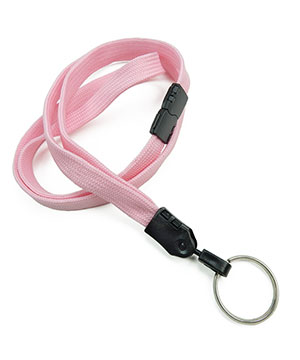  3/8 inch Pink key lanyards attached safety breakaway and key ringblankLNB320BPNK 