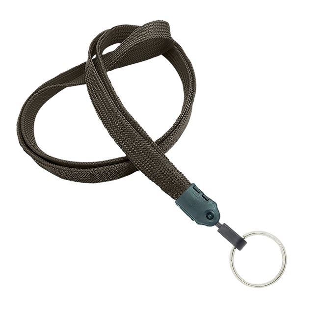  3/8 inch Brown key lanyard with a metal key ringblankLNB320NBRN 