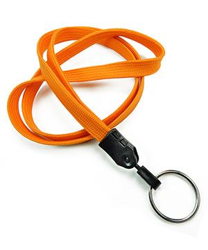  3/8 inch Carrot orange key lanyard with a metal key ringblankLNB320NCOG