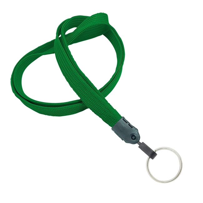  3/8 inch Green key lanyard with a metal key ringblankLNB320NGRN 