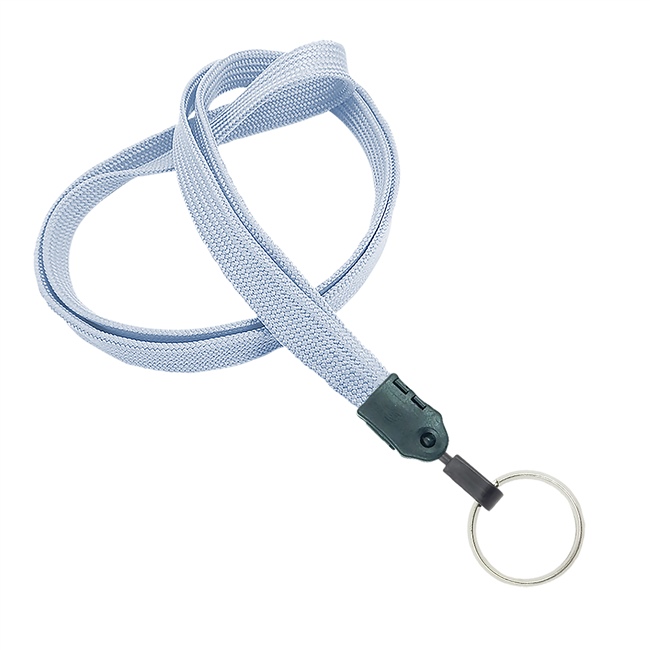  3/8 inch Gray key lanyard with a metal key ringblankLNB320NGRY 