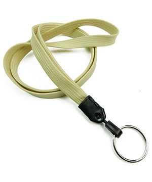  3/8 inch Light gold blank lanyard with a keychain ring-blank-LNB320NLGD 