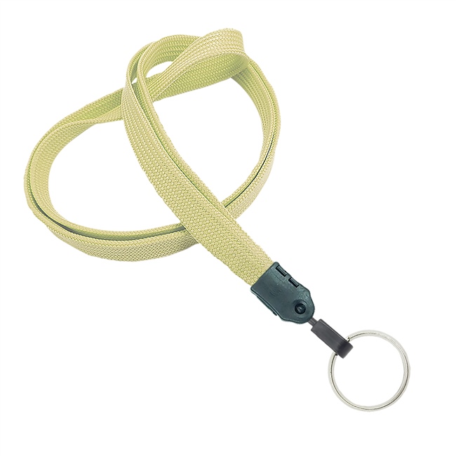  3/8 inch Light gold key lanyard with a metal key ringblankLNB320NLGD 