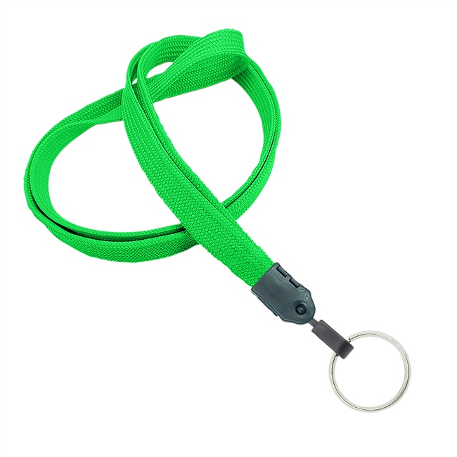  3/8 inch Light green key lanyard with a metal key ringblankLNB320NLGN 