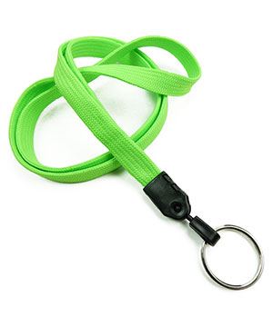  3/8 inch Lime green key lanyard with a metal key ringblankLNB320NLMG 