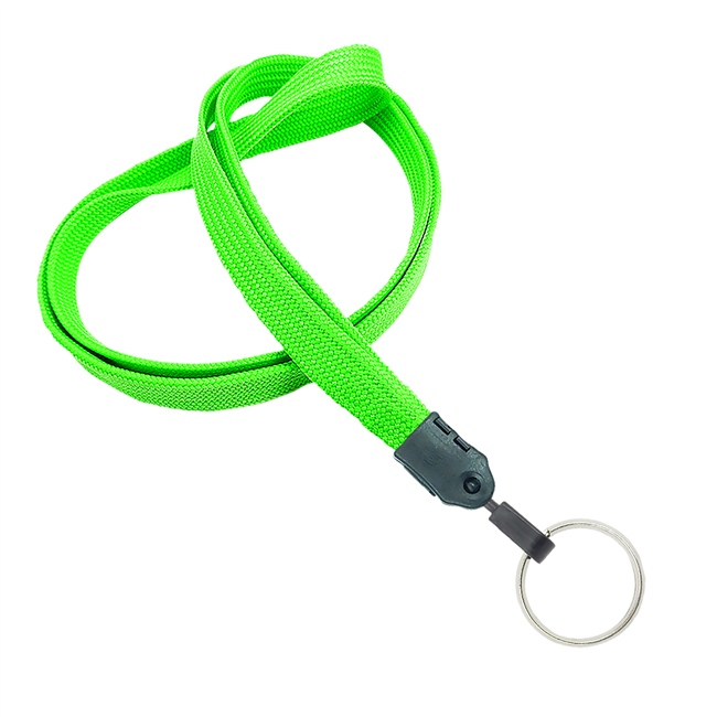  3/8 inch Lime green key lanyard with a metal key ringblankLNB320NLMG 