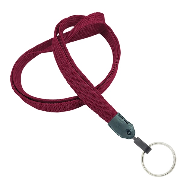  3/8 inch Maroon key lanyard with a metal key ringblankLNB320NMRN 