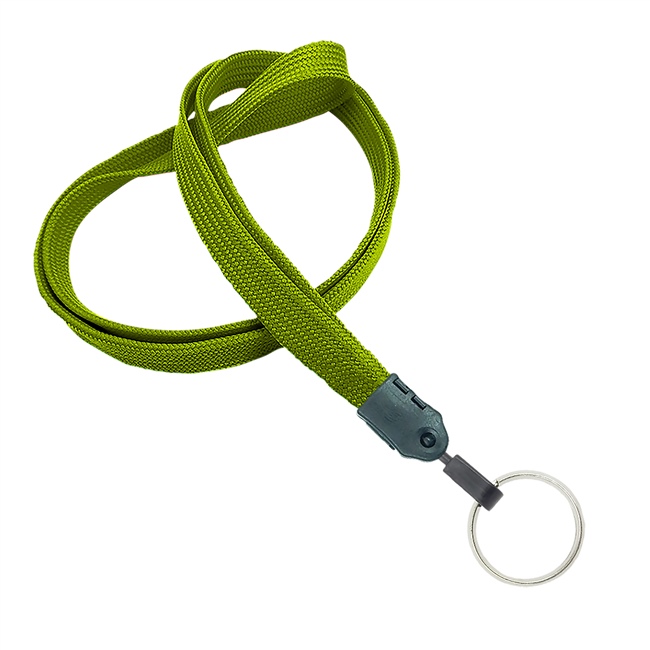  3/8 inch Olive key lanyard with a metal key ringblankLNB320NOLV 