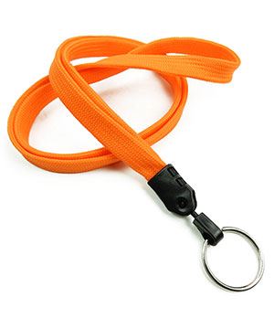  3/8 inch Orange blank lanyard with a keychain ring-blank-LNB320NORG 