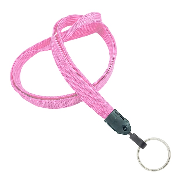  3/8 inch Pink key lanyard with a metal key ringblankLNB320NPNK 