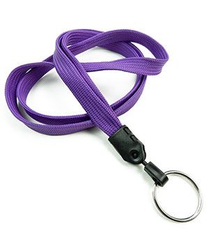  3/8 inch Purple plain lanyard with a keychain ring-blank-LNB320NPRP 