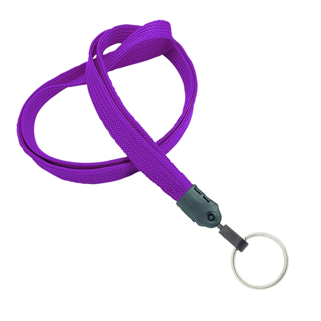  3/8 inch Purple key lanyard with a metal key ringblankLNB320NPRP 