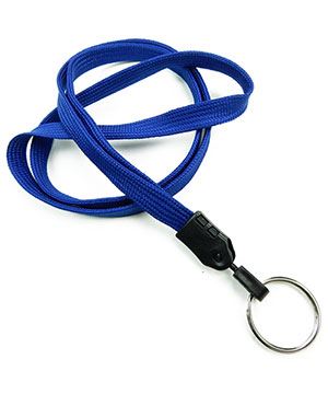  3/8 inch Royal blue plain lanyard with a keychain ring-blank-LNB320NRBL 