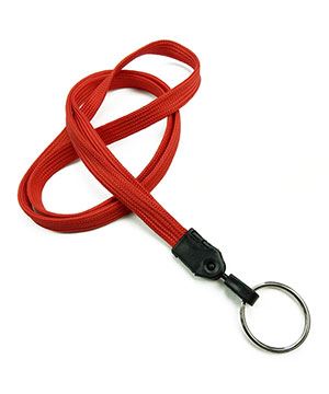  3/8 inch Red blank lanyard with a keychain ring-blank-LNB320NRED 