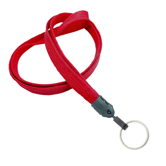  3/8 inch Red key lanyard with a metal key ringblankLNB320NRED 
