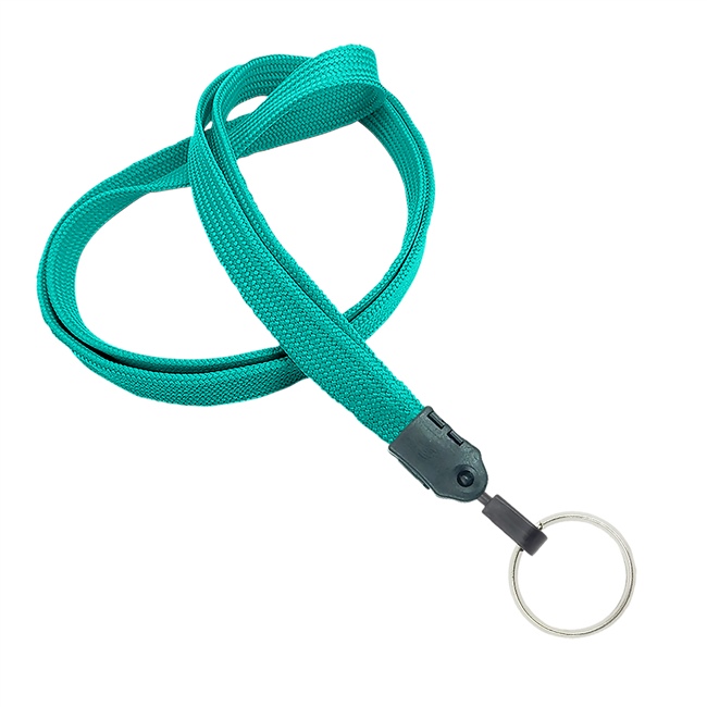  3/8 inch Teal key lanyard with a metal key ringblankLNB320NTAL 