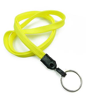  3/8 inch Yellow key lanyard with a metal key ringblankLNB320NYLW 