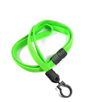  3/8 inch Lime green ID lanyards attached breakaway and plastic lanyard hookblankLNB321BLMG 