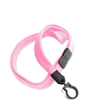  3/8 inch Pink ID lanyards attached breakaway and plastic lanyard hookblankLNB321BPNK 