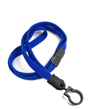  3/8 inch Royal blue ID lanyards attached breakaway and plastic lanyard hookblankLNB321BRBL 