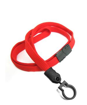  3/8 inch Red ID lanyards attached breakaway and plastic lanyard hookblankLNB321BRED 